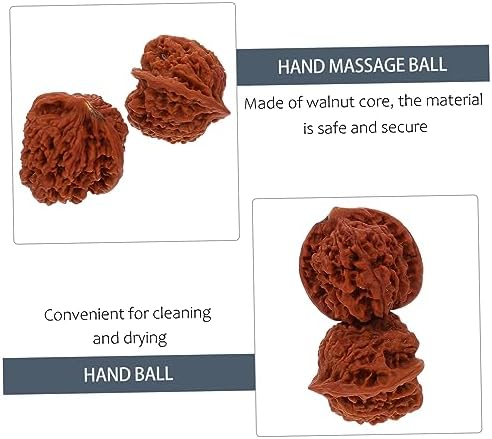 GLEAVI 4pcs Walnut Hand Massage Balls for Fitness and Relaxation Natural Hand Massagers for Muscle Relaxation and Improved Blood Flow for Home and Gym Use