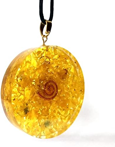 Metatron Grid Citrine Orgone Pyramid & Metatron’s Cube Merkaba with 7 Chakra Crystals Orgone Pendant Positive Energy Generator Reiki Chakra Healing Yoga Meditation