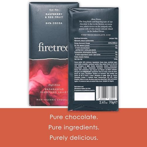 Firetree Madagascar Sambirano Valley 84% | Vegan, Soy Free, Nut Free | 2.3oz Bars, 3-Pack