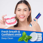 Denture Cleaning Tablets - 120 Retainer Cleaner Tablets, Removes Odors & Stains - For Dentures, Night Guards, Retainers, Aligners & Dental Appliance Cleaner - Mint Flavor - 4 Month Supply