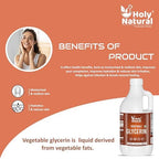 Vegetable Glycerin 33.81 Fl.oz (1000ml) l Vegetable Glycerin, Non-GMO, Kosher, Food Grade/Cosmetic Grade, For Baking and Mix in flavour as a vehicles