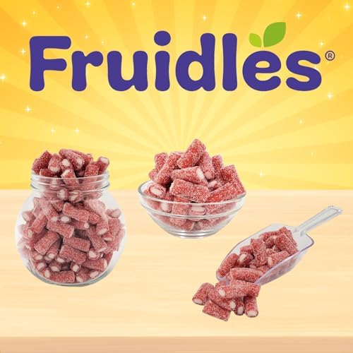 Fruidles Strawberry Pencil Bites Gummies, Soft, And Sweet Red Licorice Bites With a Creamy Sweet Center, Fat-Free (1 Pound)