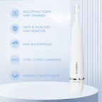 HEBECA Nose Hair Trimmer for Women and Men, 3-in-1 Electric Facial Hair Removal Rechargeable Portble Waterproof Face Shaver Razor for Nose Ear Eyebrow Peach-Fuzz Lips Chin FT3001