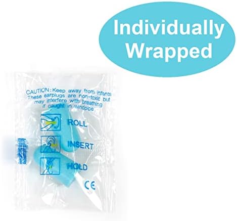 Quality Foam Earplugs - 200 Pairs Bulk Pack - Ideal Ear Plugs for Sleeping, Noise Cancelling, Snoring, Travel, Shooting, Study, Work, Construction, and Safety Hearing Protection - 32 dB NRR - Blue