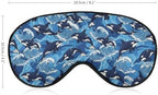 Sleep Mask,Orca Whales Ocean Waves Eye Masks with Adjustable Strap for Sleeping,Block Light Eye Sleep Shade Cover for Women Men