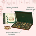 VAHDAM, Luxury Tea Gift Set | 24 Unique Loose Leaf Teas in Tin Caddies - Premium Tea Gift Box |Gluten Free & Non GMO | Gifts for Women, Men & Adults
