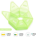 2PCS Weekly Pill Organizer Large 7 Day Pill Box Organizer Daily Medicine Case for Vitamin Fish Oil Pills Supplements Arthritis Friendly