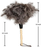 2pcs Ostrich Feather Dusters Natural Feathers Duster with Wooden Handle Natural Ostrich Feathers for Home Cleaning and Office Finishing Duster(2pcs，Length14”