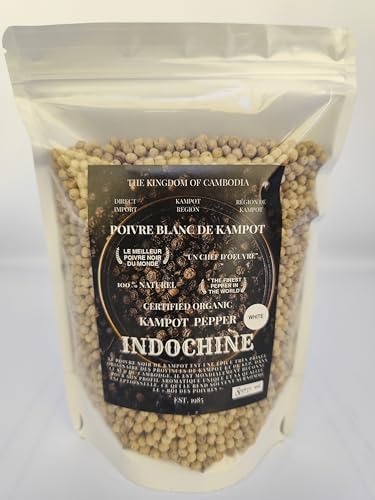 Organic Kampot Pepper - Rare Cambodian Peppercorns White 4 Ounce