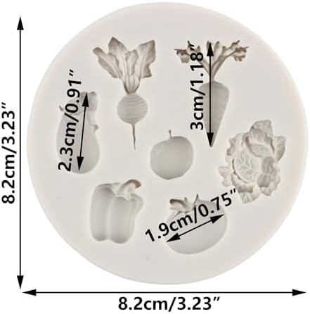 Vegetable Fruit Silicone Molds Radish Tomato Eggplant Cabbage Fondant Mold For Cake Decorating Cupcake Topper Candy Chocolate Gum Paste Polymer Clay