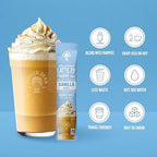 The Frozen Bean Vanilla Bean Frappe & Latte Instant Mix (10 Sticks), Made with Arabica Coffee, Double Shot Caffeine, Low Sugar & Premium Ingredients, Hot, Iced, or Blended Drinks