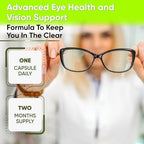 Vision Support - Best Eye Vitamins For Blurry Vision.Eye Supplements For Adults with Lutein For Macular Health, Eye Vision, Eye Strain, and Fatigue.With Zinc and Vitamin A to Support Sharp Vision.