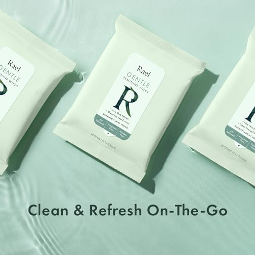 Rael Feminine Wipes, Flushable, Travel Size, All Skin Types, Daily Use (Gentle, 10 Count Pack of 3)