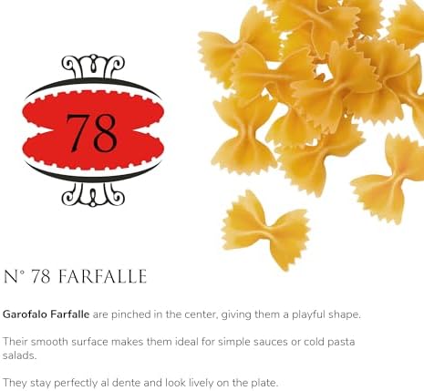 Garofalo - Premium Durum Wheat Semolina Farfalle Pasta, Italian Made, Bronze-Drawn, Al-Dente, One-Ingredient Pasta (4 pack)