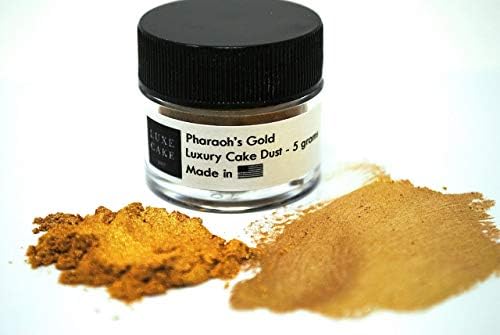 EDIBLE 24 KARAT GOLD Luxury Luster Cake Dust, Edible Gold 5 grams for Cakes, Cupcakes, Cookies, Icing, Chocolate Wedding Party Baking Cupcake Cookie Ice Cream Decoration Supplies