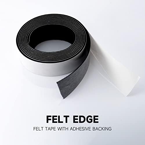 FOSHIO Micro Fiber Felt for Squeegee Edge Wrapping 2 Meters Length - Black Felt to Cover The Edges of Hard Card Squeegees