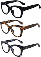 AMOMOMA Retro Oversized Reading Glasses for Women Blue Light Blocking Computer Readers Spring hinge AM6003