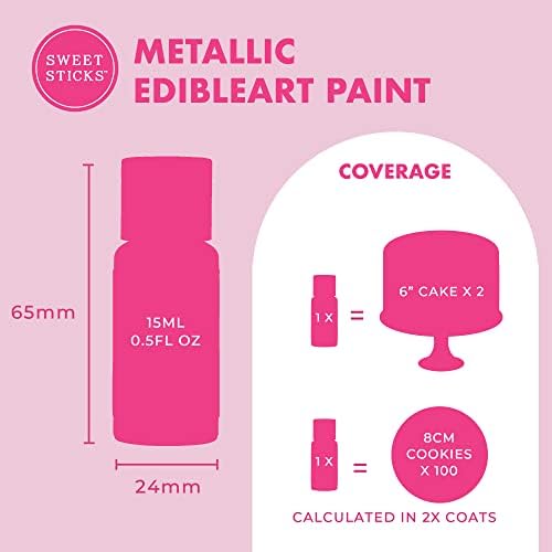 Sweet Sticks Edible Art Decorative Cake Paint 0.5 Ounce (15 Milliliters), Metallic Sunkissed Gold