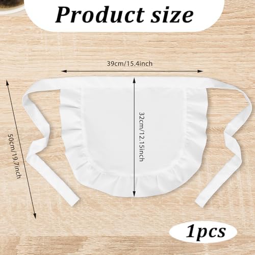 Trinkrittey Cosplay Waist Apron, White Cosplay Waist Apron Puffy Tight Costume Half Apron White Apron Party Cosplay Costumes Dress Accessory Kitchen Party Favors Maid Half Apron for Women Girls