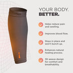Incrediwear Calf Sleeve - Calf Sleeves for Men and Women to Help with Muscle Pain Relief, Shin Splints, and Muscle Recovery (Charcoal, Large)