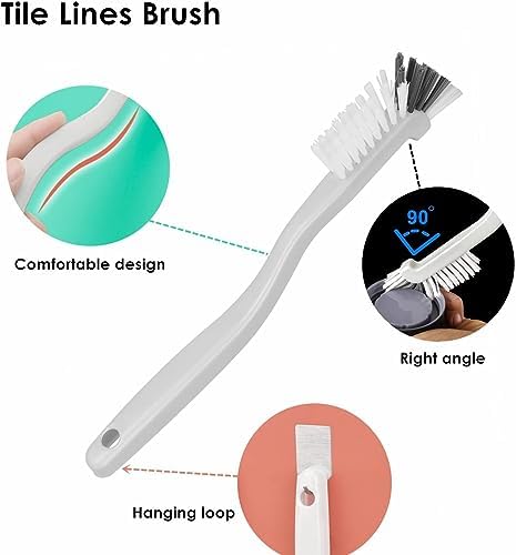 Kitchen Scrub Brush, Angle Cleaning Brush, Right Angle Scrub Brushs for Sink Household Dish Pot Pan Edge Corners, Upgraded Stiff Brushes for Small Space Crevice Cleaning with Stiff Bristle