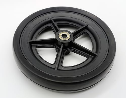 Economy Knee Scooter Steerable Knee Walker replacement wheel,7.5"(190mm) Caster Wheel For ECONOMY,Economy 7.5" Replacement Wheel,Front or Rear Wheel Assembly,With bearings,Eco-Wheel_KWPART(1Ea,Black)