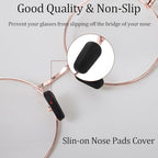 Ymapinc Anti-Slip Silicone Eye Glass Nose Pads, 10 Pairs Slip On Nose Pads for Glasses, Soft Eyeglass Cushion Replacement, for Sunglasses & Eyewear Accessories