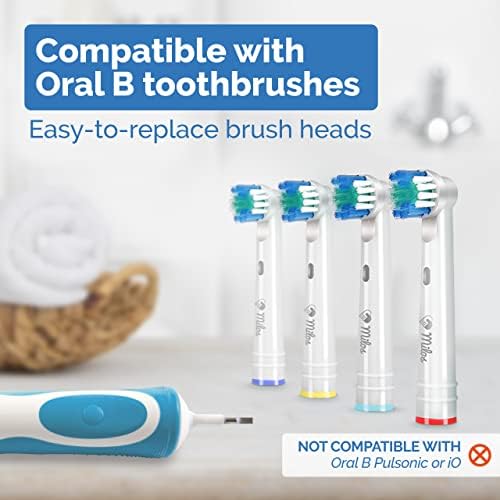 Toothbrush Head Compatible with Oral B - 16 Pack Milos Replacement Electric Toothbrush Heads Deep and Precise Cleaning Brush Heads Toothbrush Heads Compatible with Oral B Braun