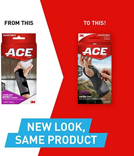 ACE Brand Reversible Wrist Brace Wrist Support for Sore Weak and Injured Wrists Breathable One Size Fits Most