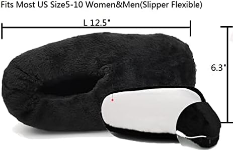 USB Heating Slippers for Feet Warm Indoor Home Women Men Heating Pad (Dark Black)