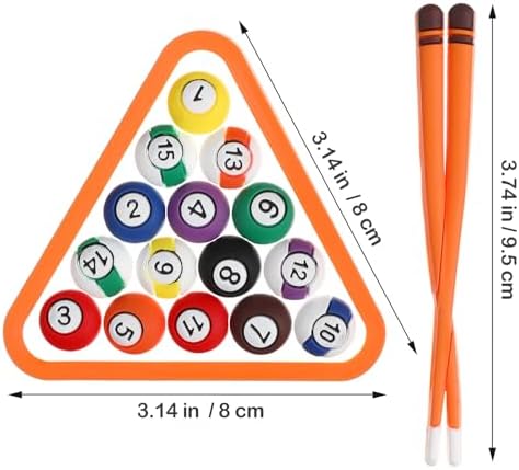 NUOBESTY Flexible Glue Billiards Cake Decor 3.15 Inch Mini Billiards Theme Cake Topper for Pool Party Decorating Supplies