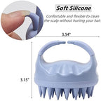 Silicone Hair Scalp Massager Shampoo Brush Scalp Scrubber Hair Washing Brush Exfoliating Brush Head Scrubber for Shower - Blue