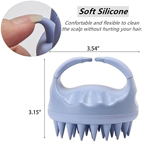 Silicone Hair Scalp Massager Shampoo Brush Scalp Scrubber Hair Washing Brush Exfoliating Brush Head Scrubber for Shower - Blue