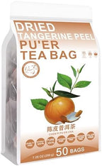 Plant Gift Dried Tangerine Peel Pu'er Tea Bag 7.05oz (4g*50bags) Pu'er Tea, Orange Peel, Chinese Pure Natural, Health Care Mixed Tea, Combination of Floral Tea 200g 陈皮普洱茶