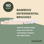 Biodegradable Bamboo Handle Interdental Brushes Between Teeth Cleaner Deep Clean Toothpick, FSC Certified and PETA Approved, Size 1 (0.45mm), 40 Count