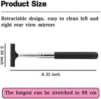 jeseny 1 PC Car Rearview Mirror Wiper Telescopic Auto Mirror Squeegee 98cm Long Handle Cleaning Tool Glass Mist Cleaner Black