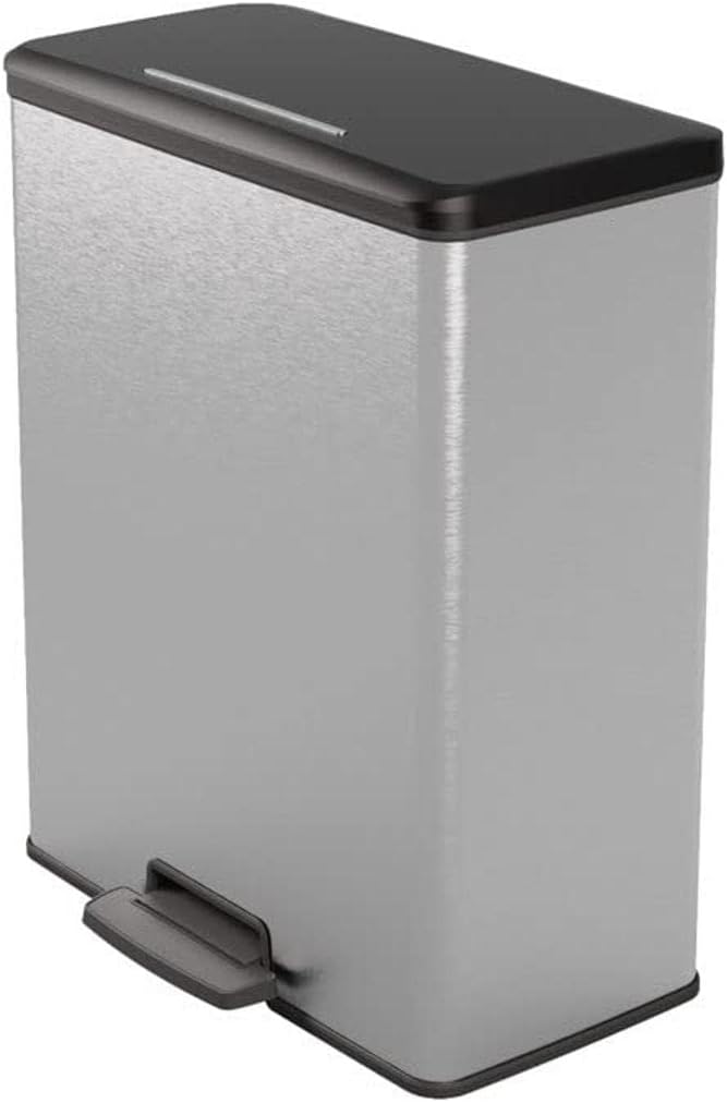 Curver IML Metallic Bucket, Pedal Closure, 2 x 26 L