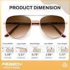 FEISEDY Metal Bifocal Reader Sunglasses for Men, Aviator Sun Readers with UV Protection, Anti Glare Reading Sunglasses B0335