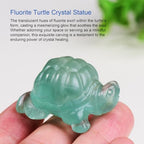 1.8 Inch Fluorite Turtle Crystal Figurines,Hand-Carved Healing Crystals lucky Turtle divination Decor,Stone Turtle Statues Energy Gemstones sculptures,Tortoise Memorial Gifts for Men and Women
