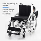 Sports and Leisure Wheelchairs for Adults,Aluminum Alloy Wheelchair, Lightweight Folding Transport Wheelchairs with Adjustable Footrest and Anti-tippers,220 lb Capacity