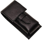 Parker Genuine Leather Shaving Brush Case – Handmade Black Travel Holder for Standard Badger, Boar & Synthetic Brushes