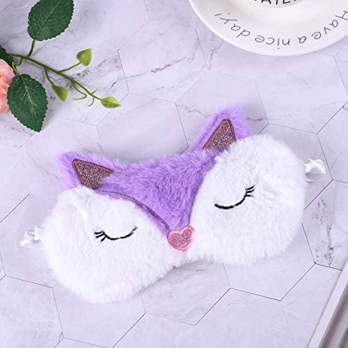 Shinywear Kids Sleep Mask, 2 Pcs Fox Eye Mask for Girls Boys Women, Cute Sleeping Mask, Soft Plush Blindfold Eye Mask Covers for Sleep
