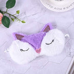 Shinywear Kids Sleep Mask, 2 Pcs Fox Eye Mask for Girls Boys Women, Cute Sleeping Mask, Soft Plush Blindfold Eye Mask Covers for Sleep