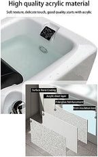 Portable Foot Spa Bathtub Acrylic Foot Bath Deep Foot Bath Spa with Massage can Automatically Drain and Adjust Hot and Cold Water Home Foot Spa Pedicure Bowl Foot Detox Bucket Tub for Home Spa Treatme