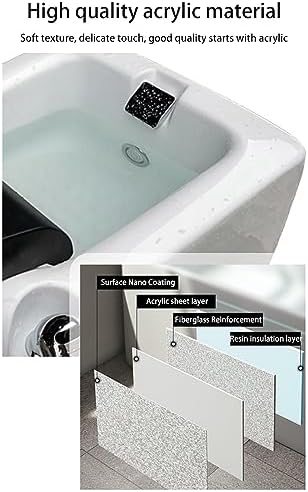 Portable Foot Spa Bathtub Acrylic Foot Bath Deep Foot Bath Spa with Massage can Automatically Drain and Adjust Hot and Cold Water Home Foot Spa Pedicure Bowl Foot Detox Bucket Tub for Home Spa Treatme