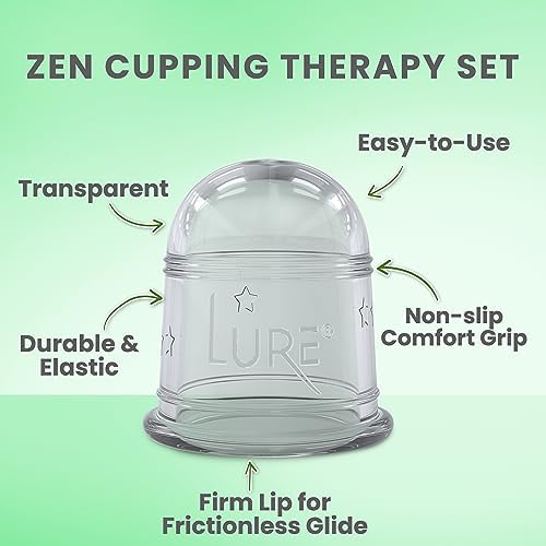 Silicone Cupping Therapy Set 6 Professional Massage Cupping Cups for Cupping Therapy Cup Kit for Massage, Myofascial Release, Cellulite Reduction