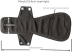 5pcs set 1pcs Mini wet bag + 4 pieces 14 Inch Overnight Charcoal Bamboo Mama Cloth/ Menstrual Pads/ Reusable Sanitary Pads (Black Lace)