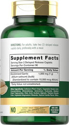 Carlyle Garlic Supplement 1000mg | 180 Caplets | Odorless Pills | High Allicin Extract | Vegetarian, Non-GMO & Gluten Free
