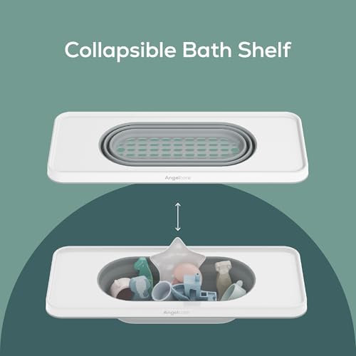 Angelcare Bath Shelf | Fits Standard Bathtubs Up to 28" Wide | Collapsible Drain-Through Basket | Lightweight Bathtub Caddy & Toy Organizer | Durable, Water-Resistant and Easy to Clean