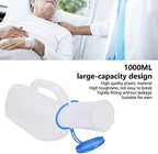 Men Plastic Urinal, Spill Proof Thick Plastic Pee Urinal Bottle for Incontinence, Portable Male Elderly Bedridden Patient Urine Pee Bottle for Health Care, 1000ml (1PCS)